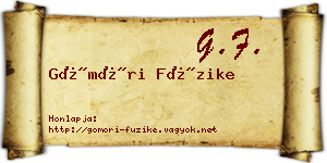 Gömöri Füzike névjegykártya